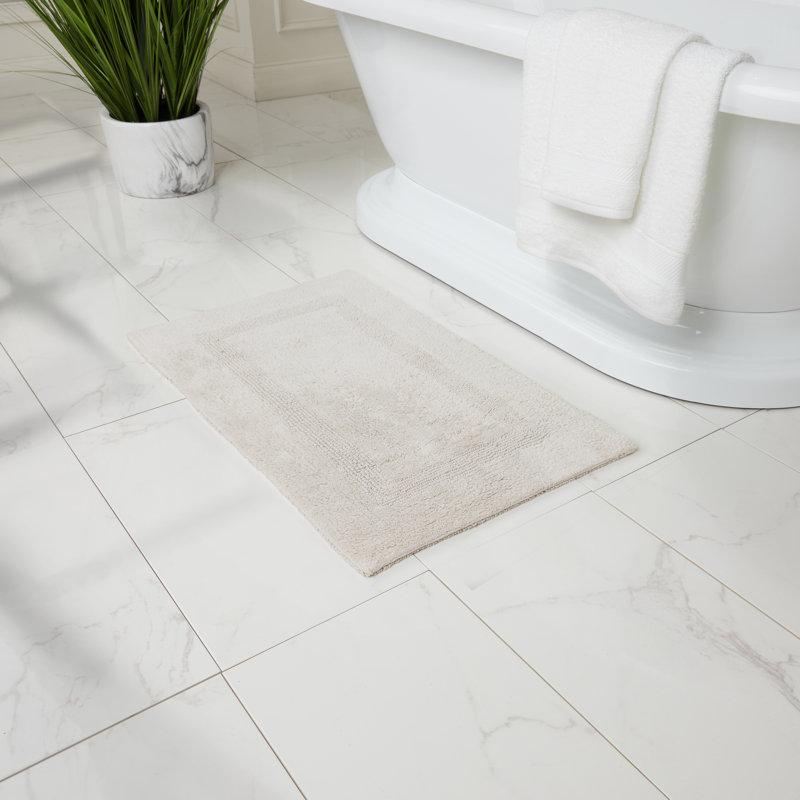 Edilio Cotton Bath Rug, Linen, 20'' W x 32'' L