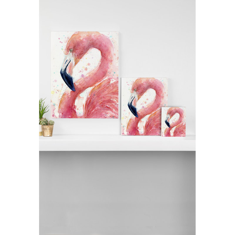 « rose flamant rose flamant rose », impression, H 30 po x l 24 po x P 2 po, Toile tendue, Pas de tapis