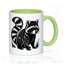 Cute Hand-Drawn Vintage Raccoon Ceramic Mug  Dishwasher Coffee & Tea Cup with Raccoon Forest Design.