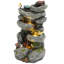 31.5"H 4-Tier Cascading Rock Water Fountain Outdoor Garden Waterfall with Lights