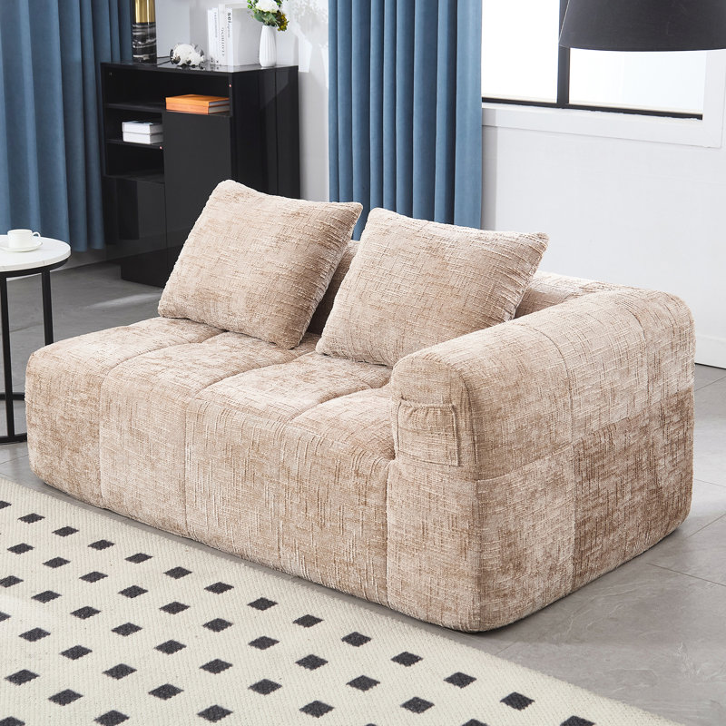 Chenille - offre une touche luxueuse et un espace de détente spacieux pour plus de confort, Kaki