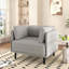 39" Vintage Grey Lounge Chair with Polyester Upholstery-1377184059-1377184053-1377184055