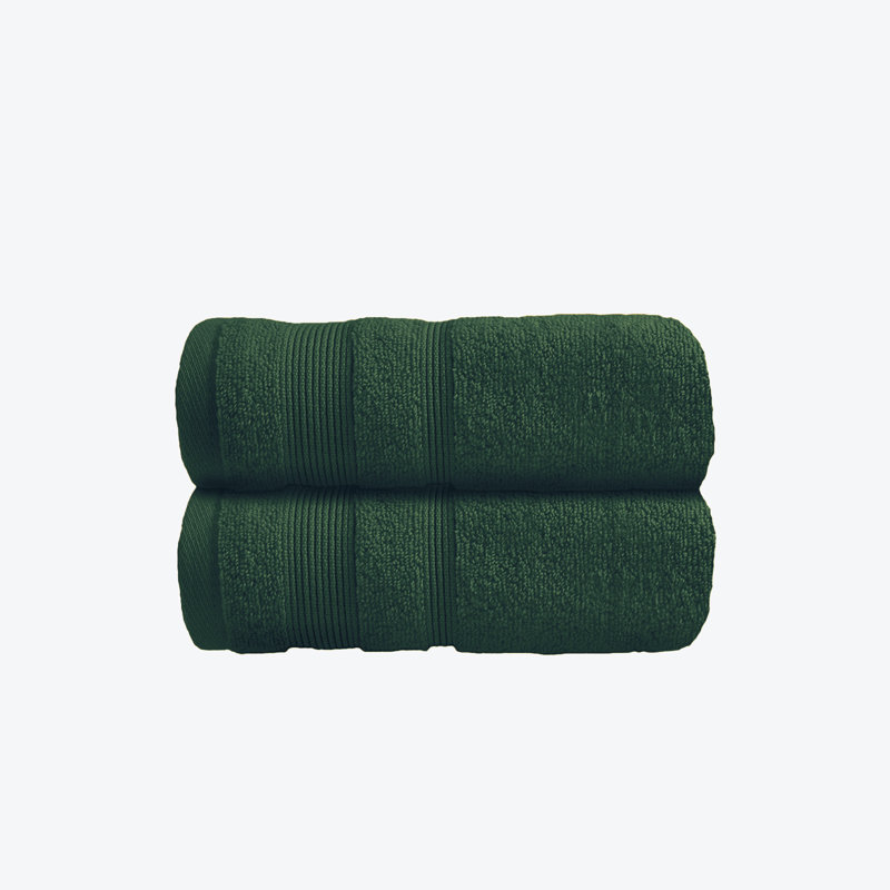 Luxury Egyptian-Quality Cotton Hand Towel Set, Dark Green