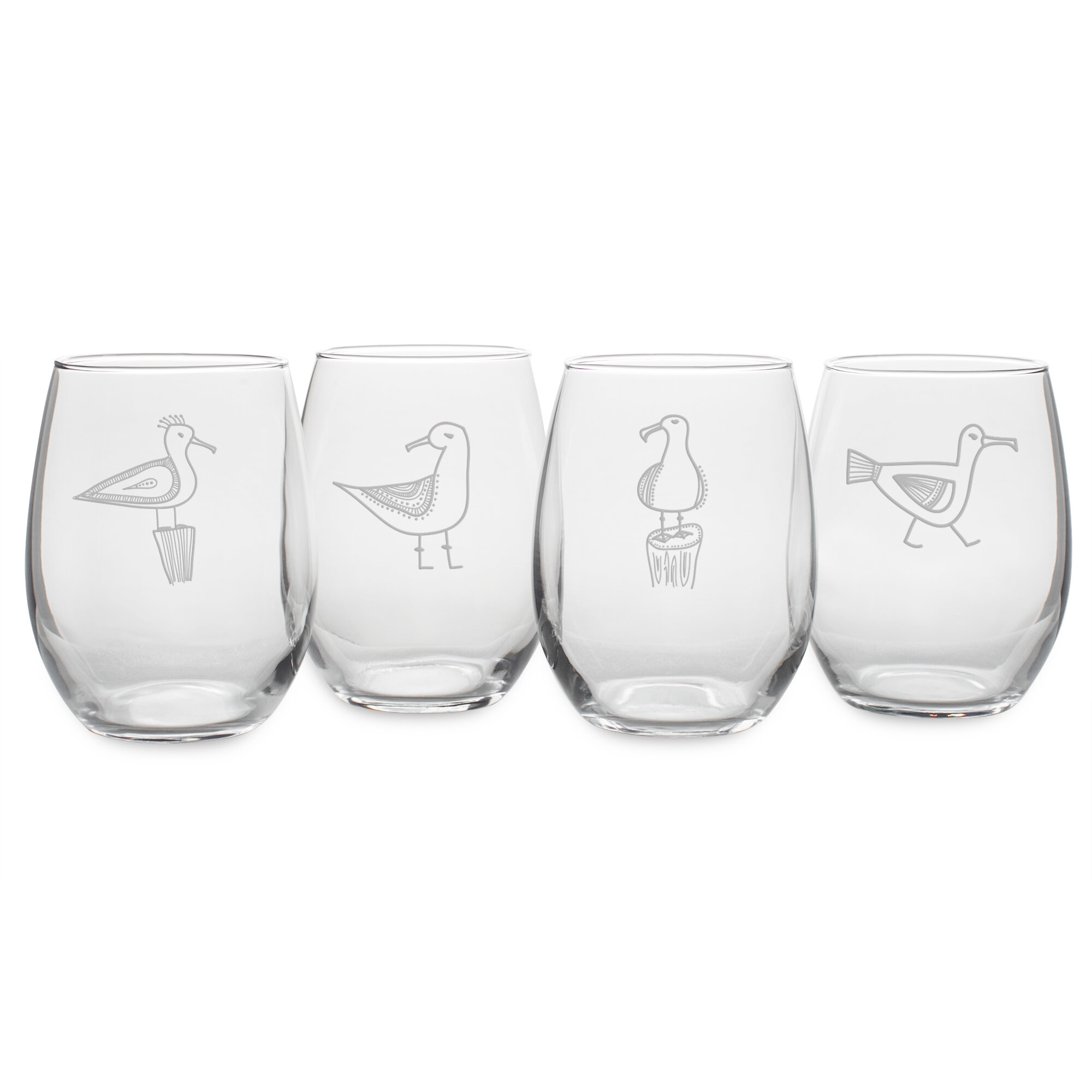 Botanic Garden Stemless Wine Set of 4