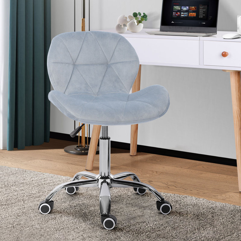 Erltrud Velvet Office Chair, Grey, Velvet