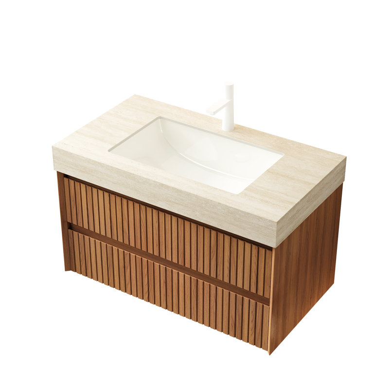 Single Bathroom Vanity with @Solid + Manufactured Top