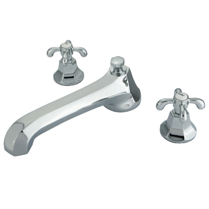 Kingston Brass Vintage Two-Handle 3-Hole Deck Mount Roman Tub Faucet, Polished Chrome