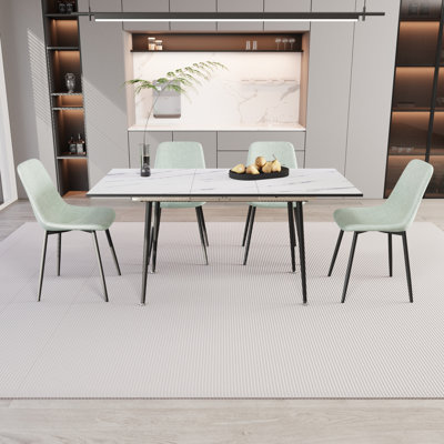 Ensemble de table de salle à manger et de chaises de 47 à 63 po à rallonge moderne en bois aggloméré