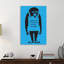 Laugh Now On Blue by Banksy - Wrapped Canvas Print-10273899