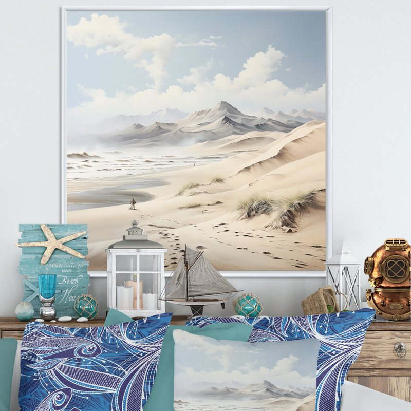 Photo de plage Dune Dreams II, H 30 po x l 30 po x P 1 po, Cadre flottant blanc