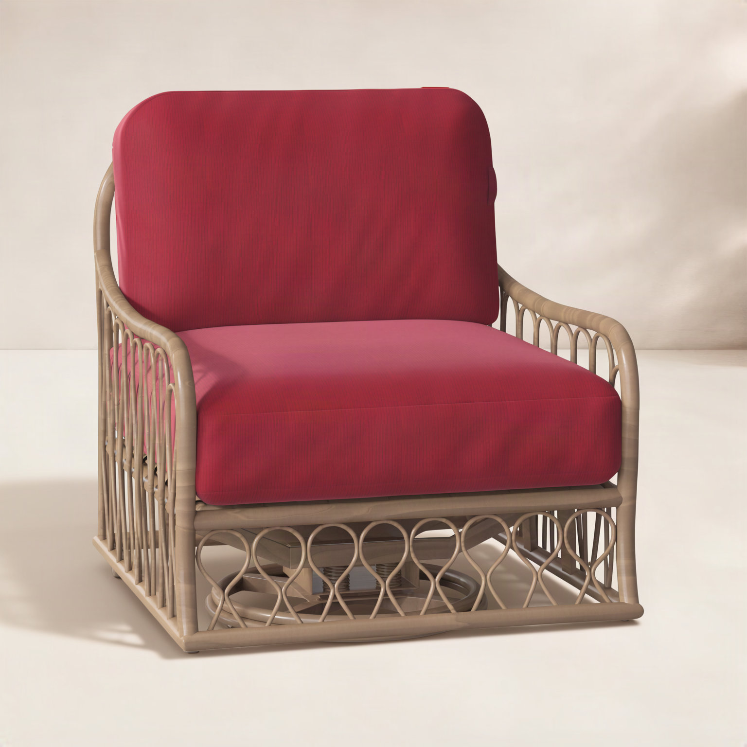 Cane Outdoor Chair with Sunbrella® Cushions, Denver Scarlett Sunbrella®