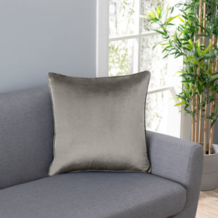 Oreiller carré en velours de qualité supérieure de 20 po avec duvet et passepoil authentique