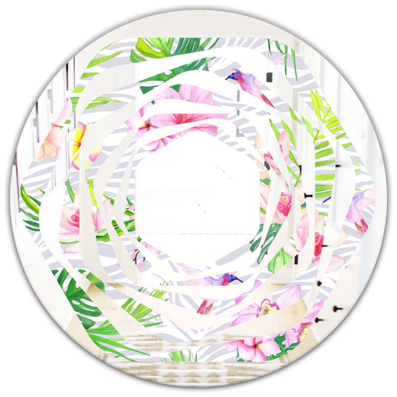 Miroir mural sans cadre whirl botanique et fleurs vi, H 31,5 po x l po