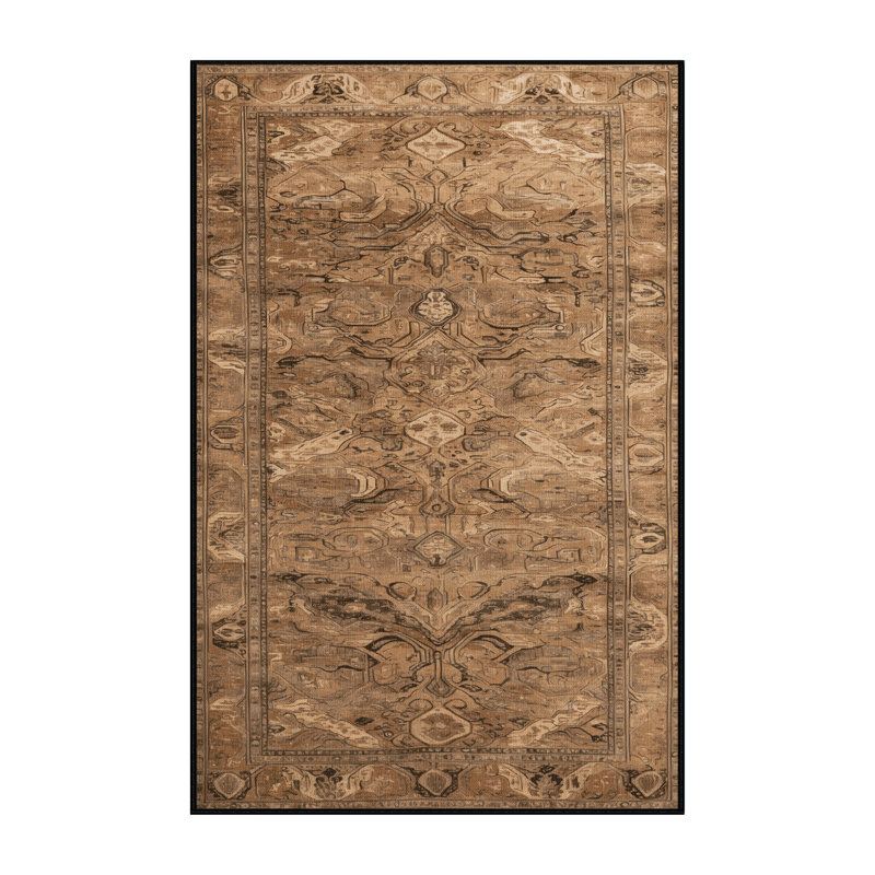 Tapis brun lavable à la machine, Rectangulaire 2 pi x 3 pi