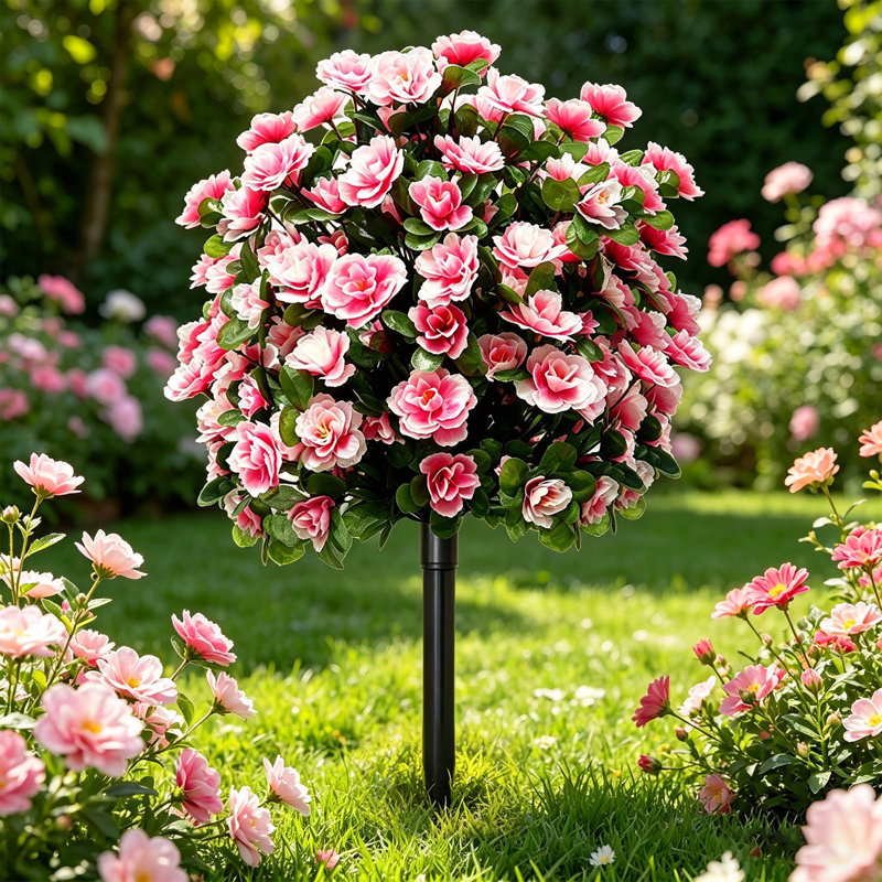 Faux fleurs artificielles en forme de rhododendron ktndieu, Rose
