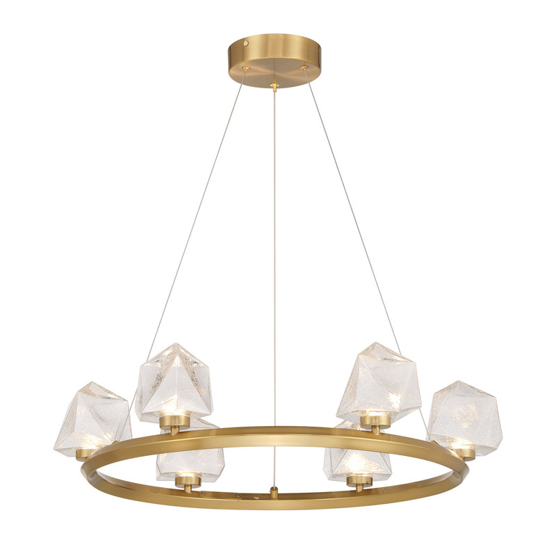 Yorkton 6-Light Chandelier in Warm Brass, Brass, 6 Lights