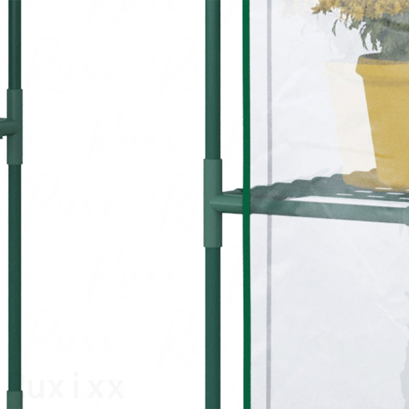 5' X 2.5' X 6.5' Mini Walk-In Greenhouse Kit, Portable Green House With 3 Tier Shleves, Roll-Up Door, And Weatherized Plastic Cover For Backyard Garden