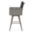 Tabouret de bar d'extérieur pivotant en osier avec coussin amovible résistant aux intempéries