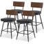 Swivel Upholstered Counter Stool with Metal Frame-1034074895