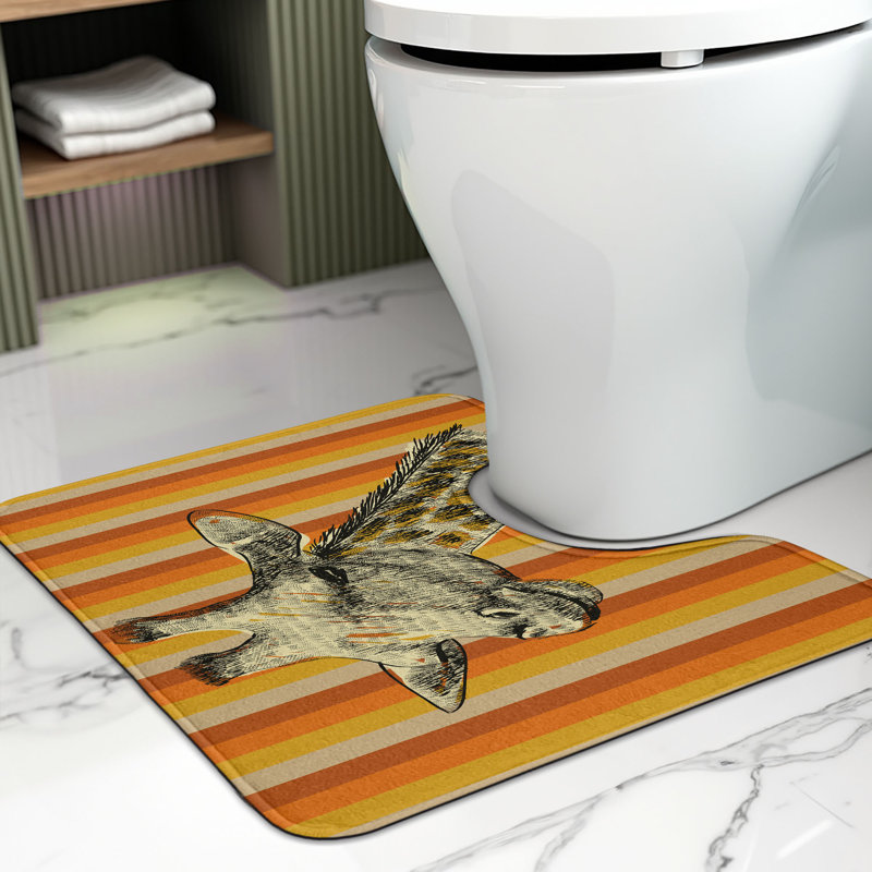 Tapis de salle de bain en forme de U Giraffe 20 "Multicolore