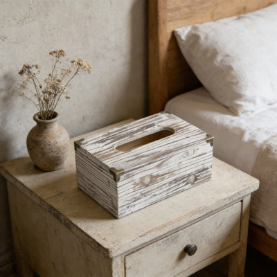 Boîte à mouchoirs Rustic Wooden