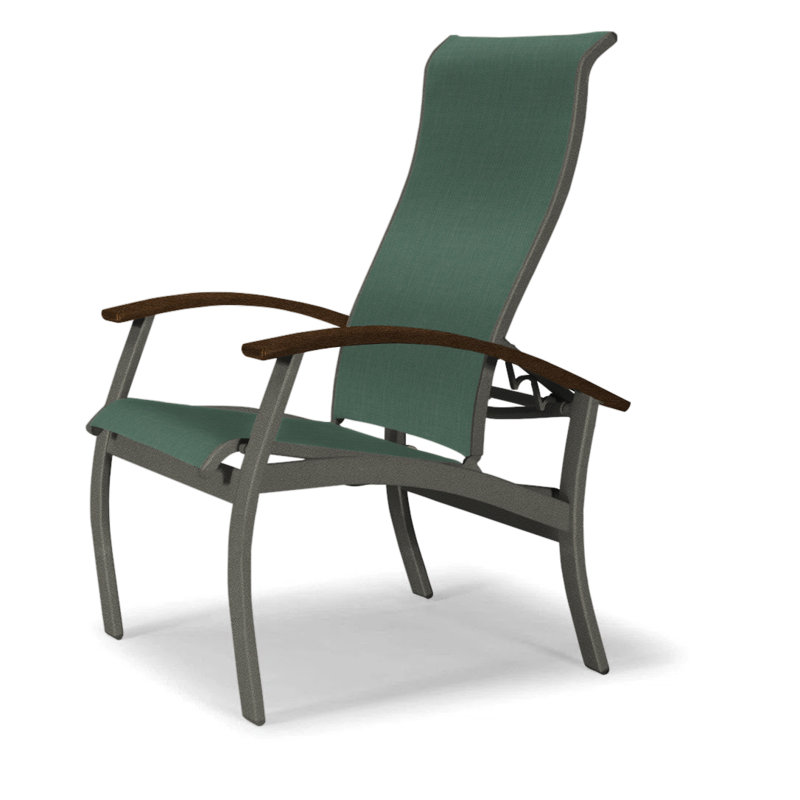 Chaise de patio Askar, Vert forêt 22D Sunbrella® vert, Graphite texturé, Kona