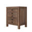 Table de chevet rustique en bois de pin massif à trois tiroirs avec poignées en coupelle et station de charge intégrée-786033210
