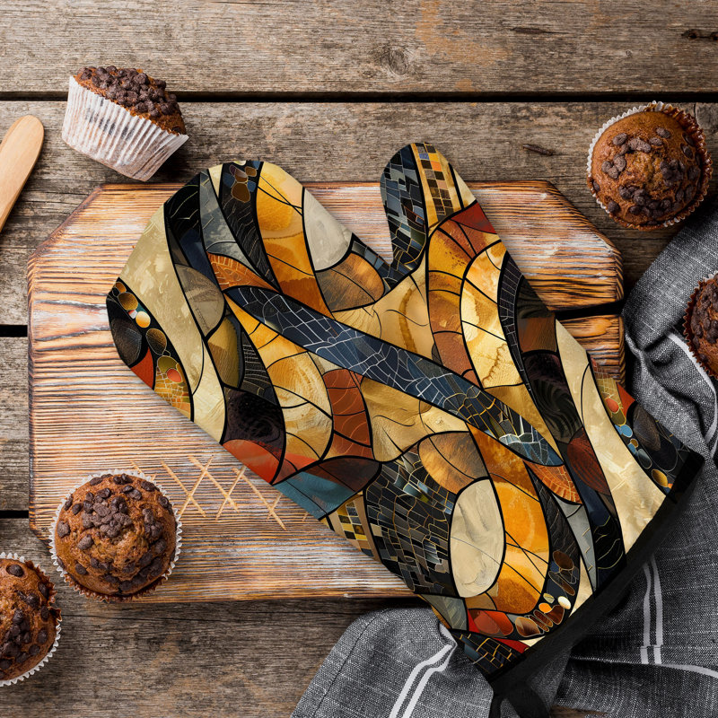 Ikat Glimmer Oven Mitt Cotton Twill
