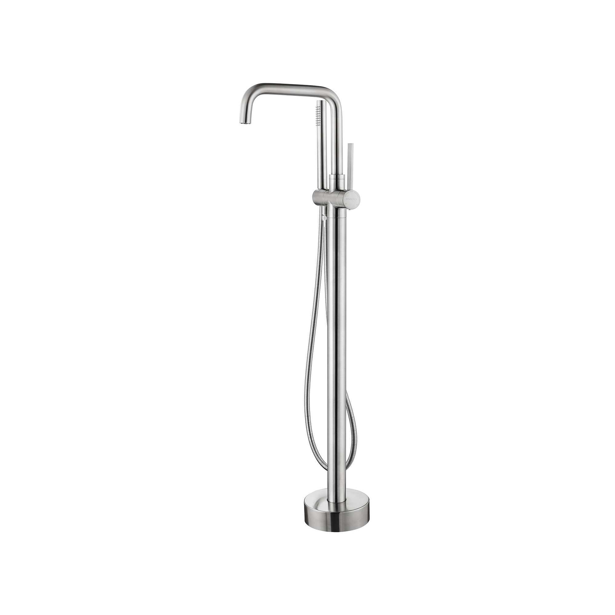 Delara Bathroom Freestanding Tub Filler with Diverter, Brushed Nickel