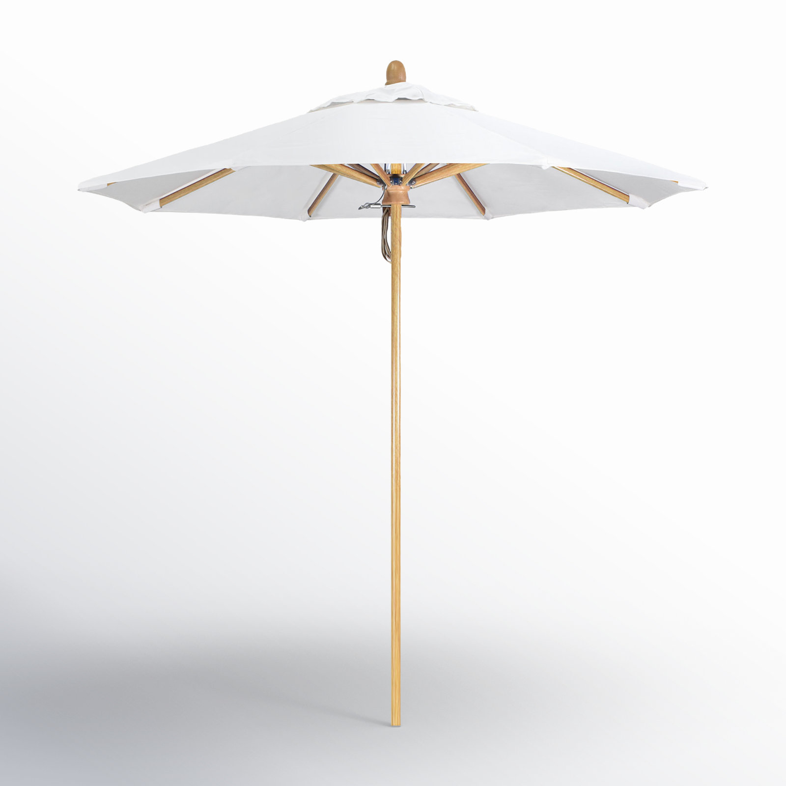 Meridien 89'' Sunbrella® Outdoor Umbrella, Seville Seaside Stripe Sunbrella®, Red Oak