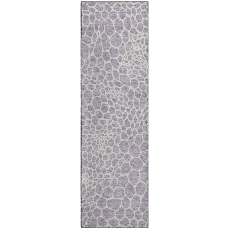 Tapis lilas Prisco lavable à la machine de qualité supérieure, Tapis de couloir 2 pi 3 po x 7 pi 6 po