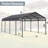 1220 Ft Metal Carport Shed - Weather Resistance Garage Gray Heavy-Duty Galvanized Steel Roof For Stability