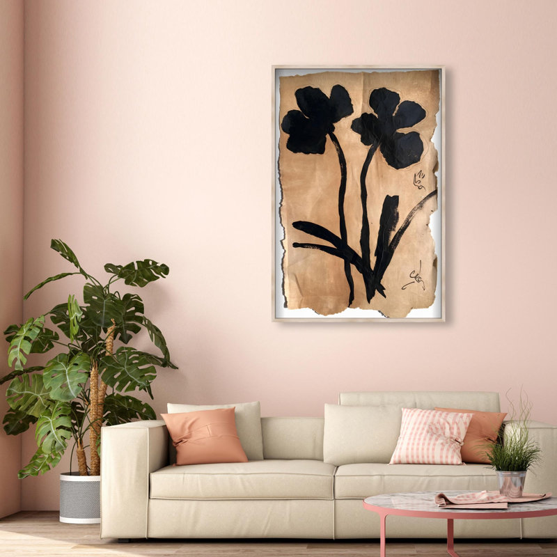 Oliver Gal Artistry in Bloom II Abstract Floral - Luxury Shadowbox Framed Wall Art, 38" H x 26" W, Cream