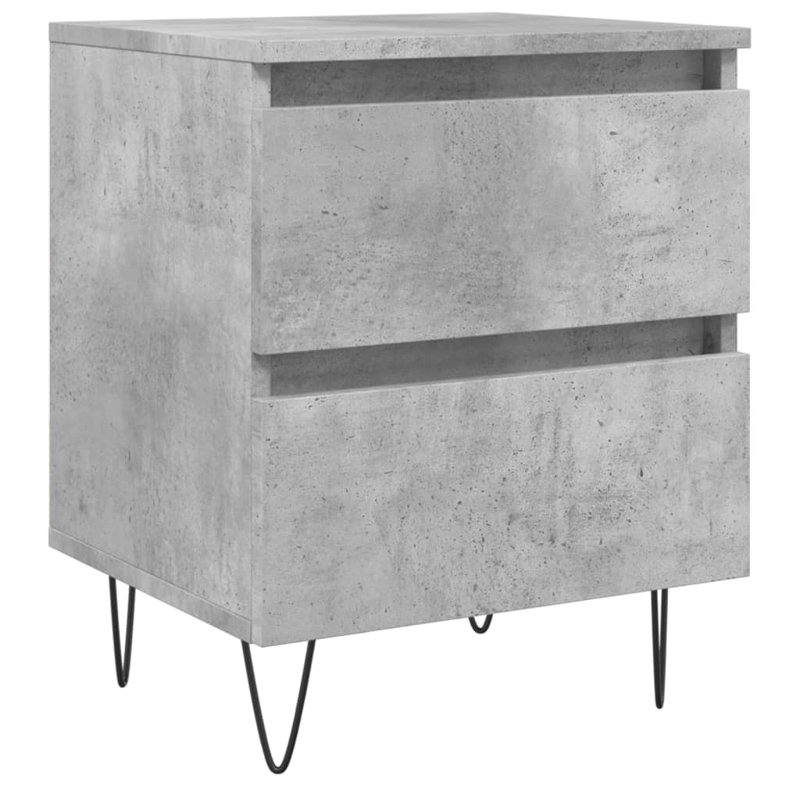 Arreguin 40cm W Iron Bedside Table, Concrete Grey, Individual