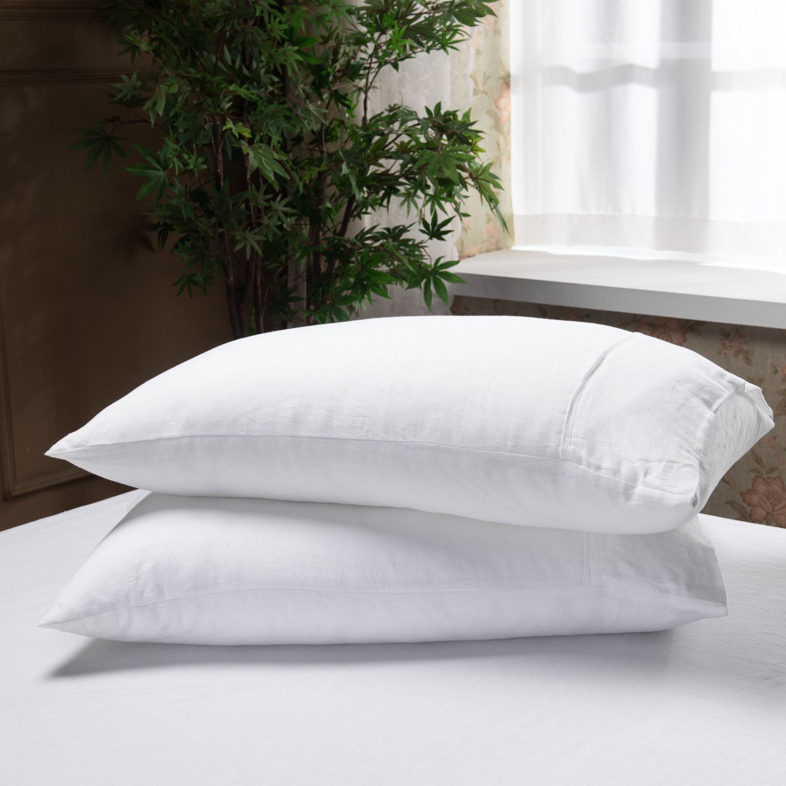 Linen Sheet Set, Queen Case Pack + 1 Fitted Sheet + 2 Pillowcases, White