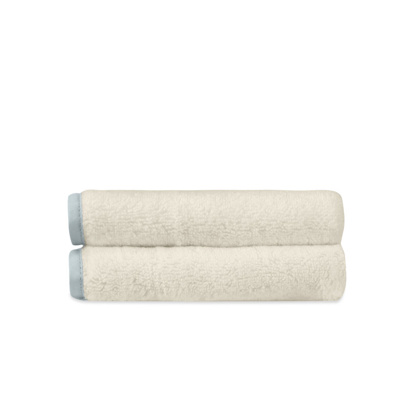 Antalya 2-pc Face Towel Set, Ivory/Sion Blue