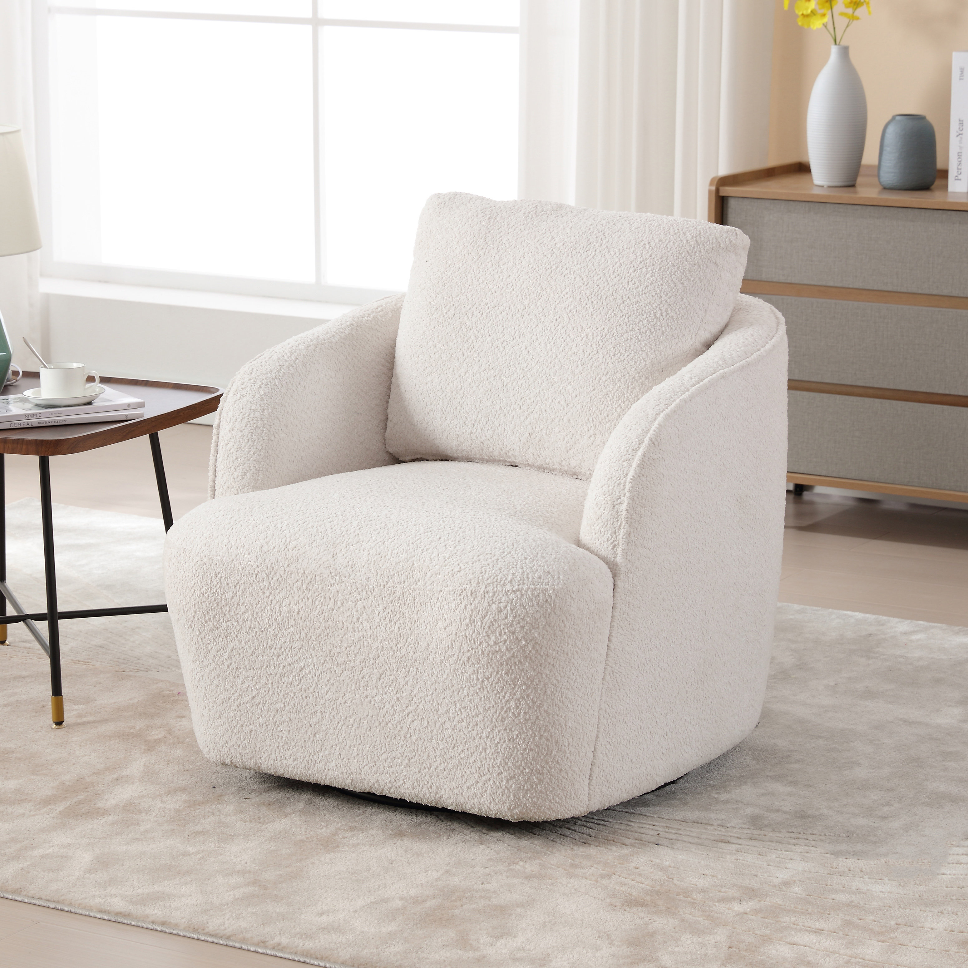 Latitude Run® Dalbert 30.3'' Wide Swivel Barrel Chair & Reviews | Wayfair