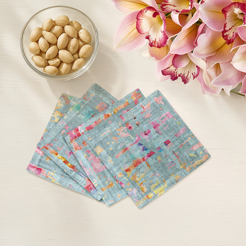Coco Cotton Sateen Cocktail Napkins, Blue