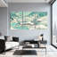 Paysage et nature, paysage de village d'hiver avec maisons enneigées et pont, ensemble de 3 impressions sur toile-684321369