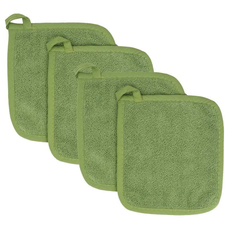 RITZ Cotton Potholder Set, Cactus Green