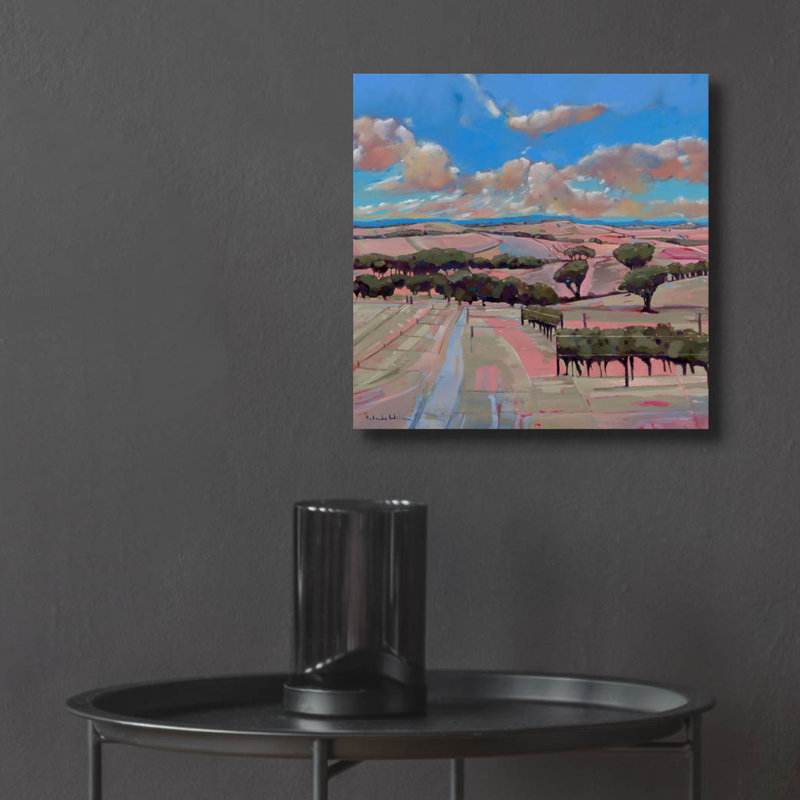  «Bethany Blueprint» par Belinda Wilson, art mural en verre acrylique, 12 po x 12 po