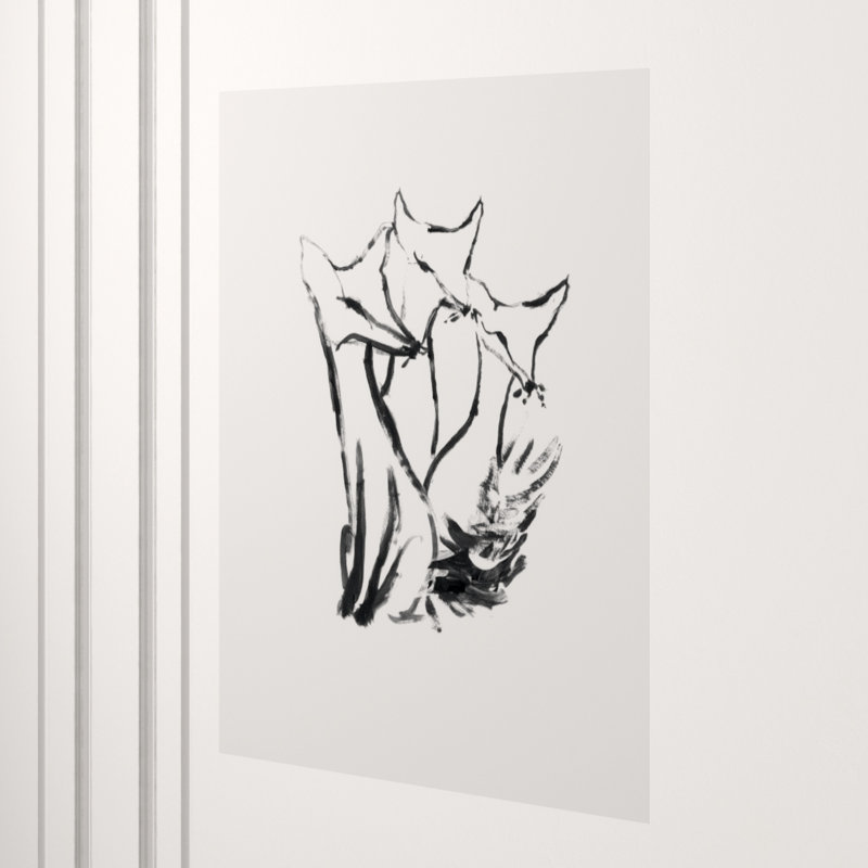 Leaning Fox III Painting by Fern Cassidy, 65" H x 47" W, Glass Coat
