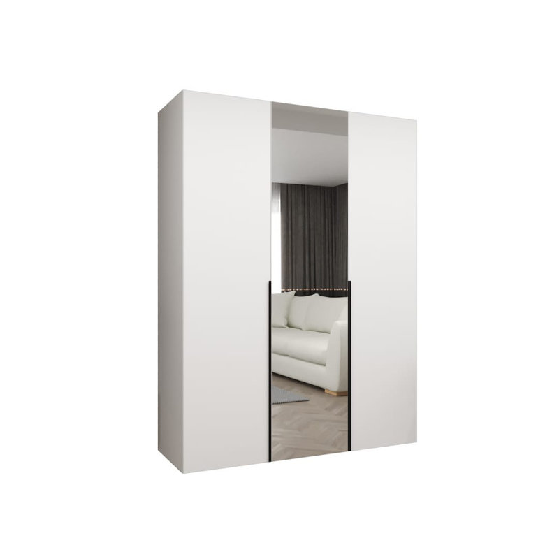 Blina 3 Door Manufactured Wood Wardrobe, White