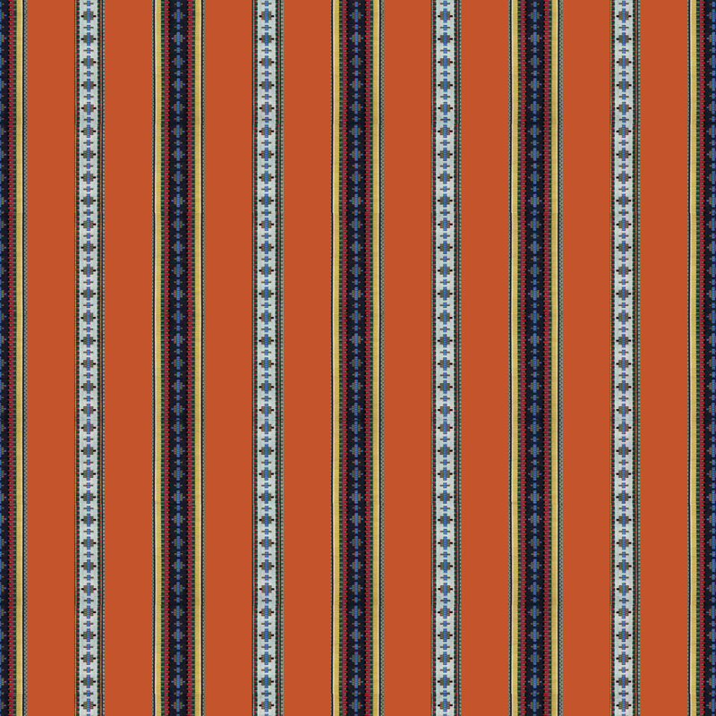 Madeleine Castaing Rayure 100% Cotton Fabric, Orange