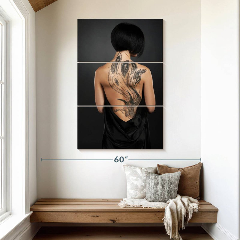Senne Tattoo Down Her Back, 50" H x 32" W