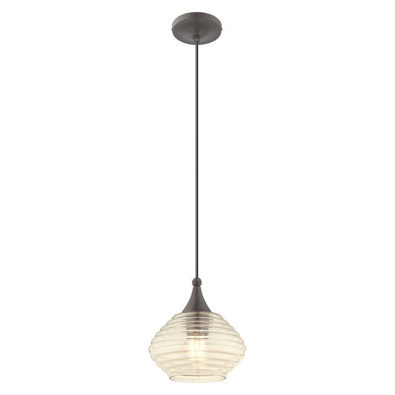 Luminaire suspendu simple à 1 lumière Breylan, Champagne, Bronze anglais