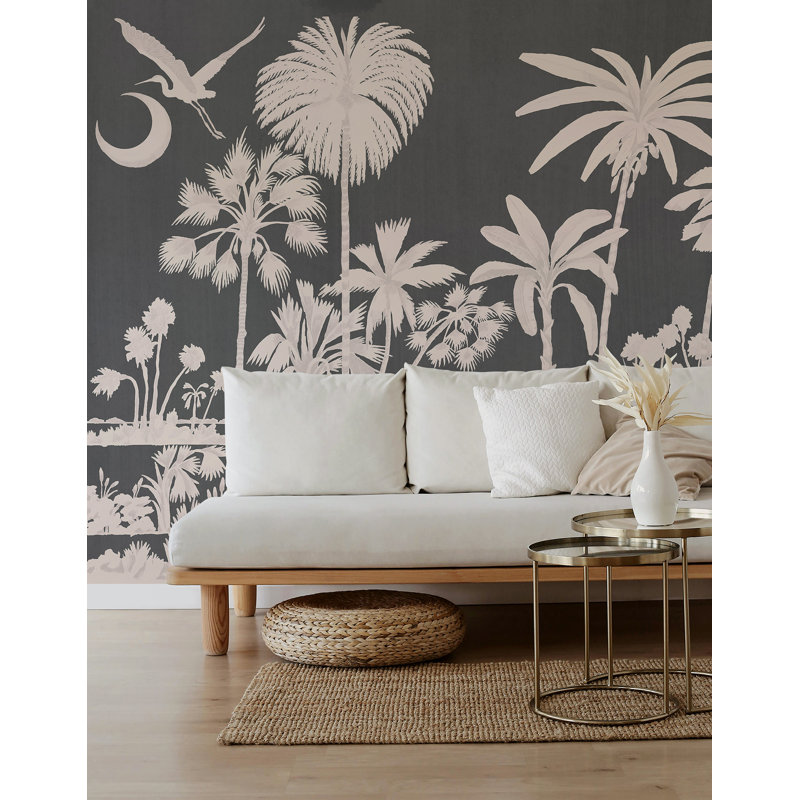 Charleston Marsh Breeze Mural by Megan Molten, Black Blush, Premium Paper