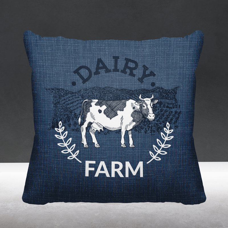 Oreiller intérieur / extérieur Bety Barnyard, L 19 po x H 19 po, Bleu