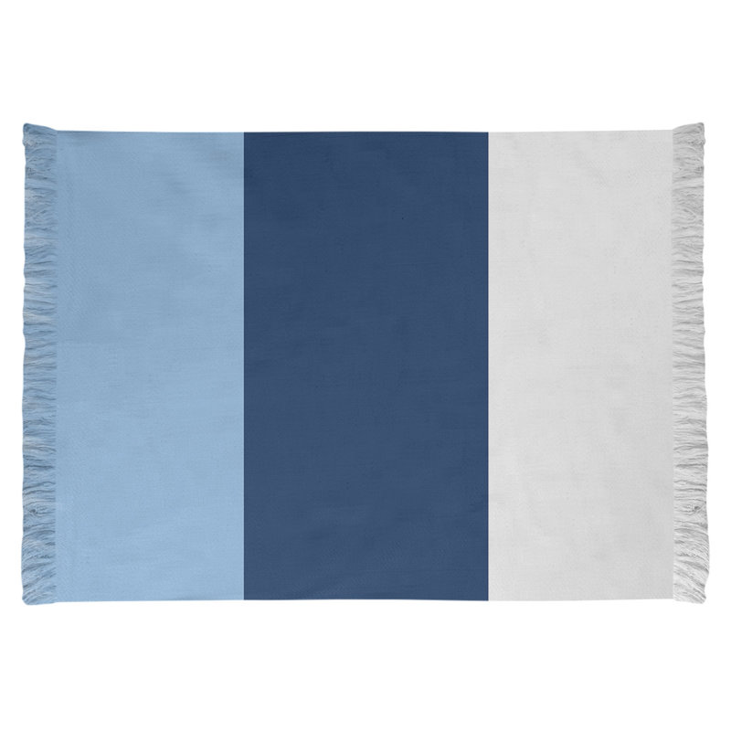 Tapis bleu clair/bleu marine/blanc tissé à plat Tampa Bay, Oui