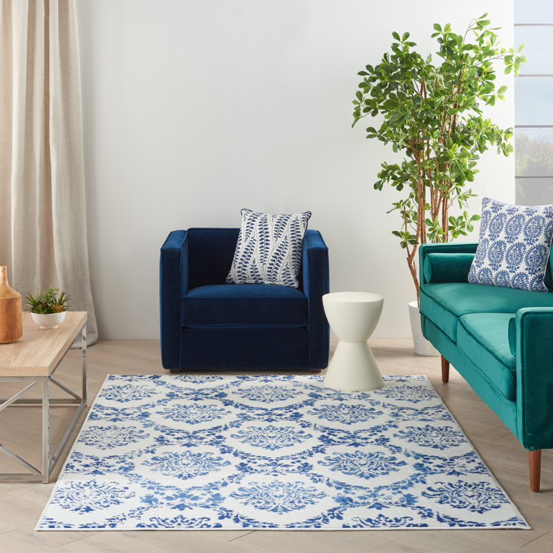 Businge Damask Indoor Rug, Rectangle 4' x 6'